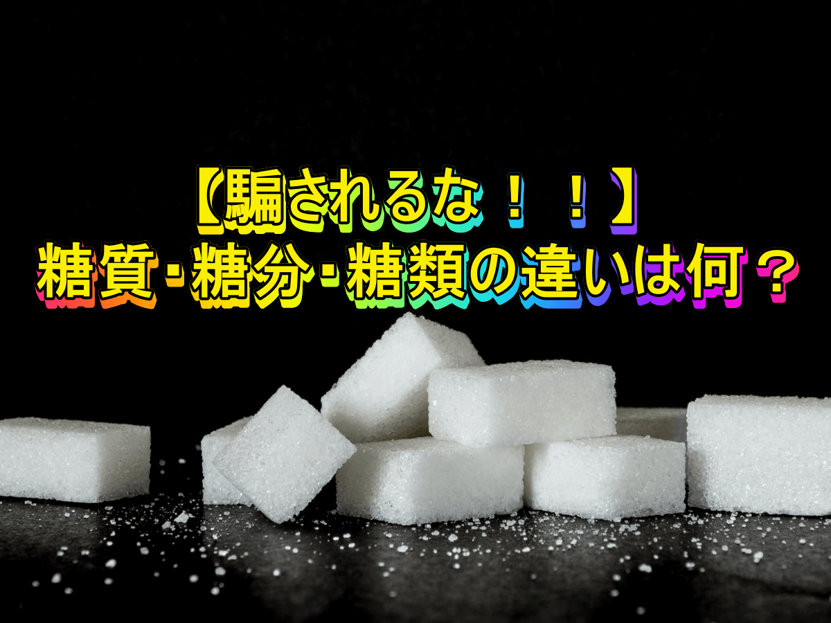 【騙されるな!!】糖質・糖分・糖類の違いは何?