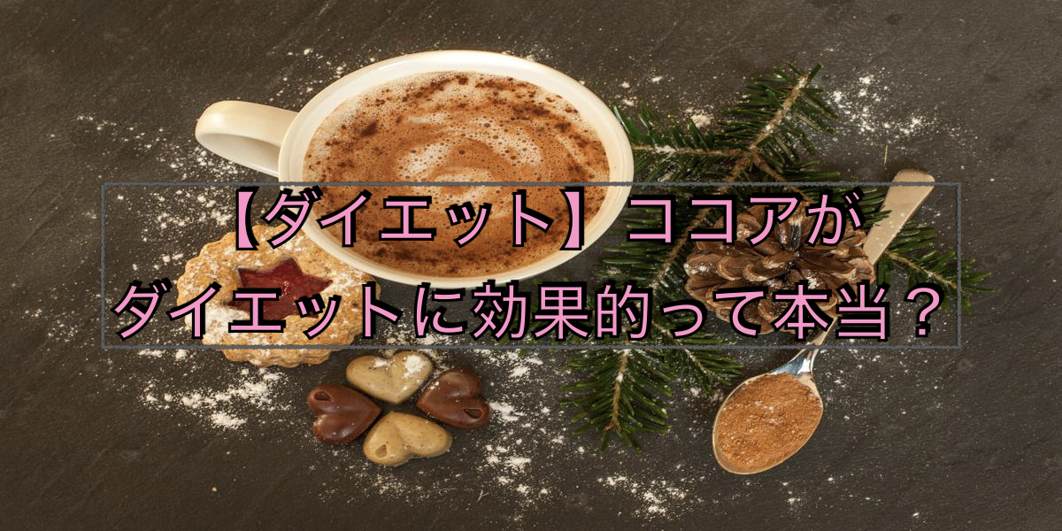 【ダイエット】ココアがダイエットに効果的って本当?